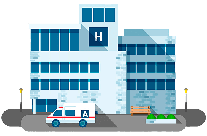 Drawing of a hospital